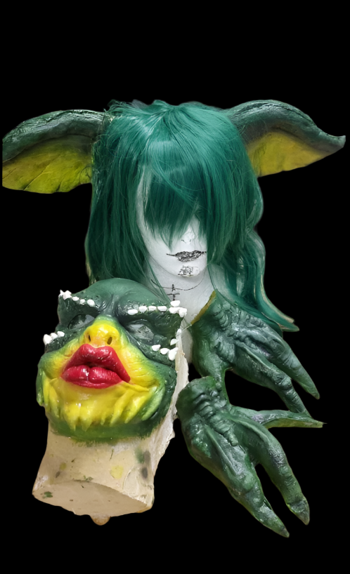 Gremlins Full Head with Hands greta gremlins full costume set prosthetic face mask, ears and gloves