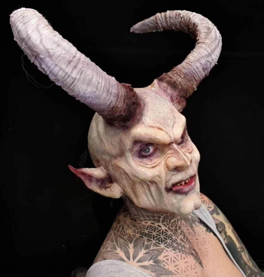 Krampus full face latex prosthetic