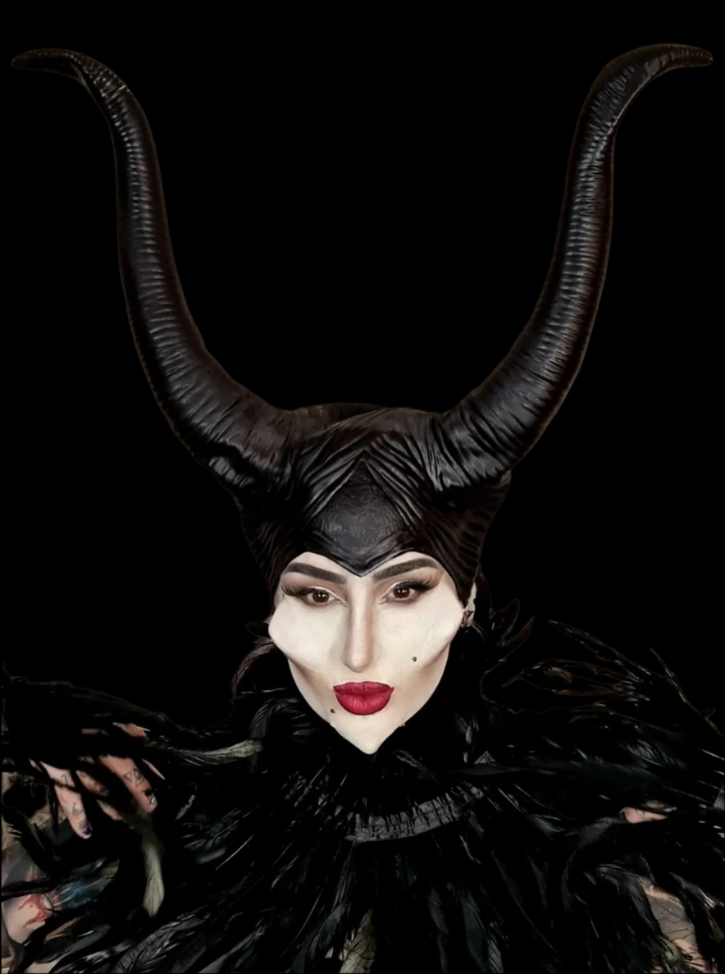 Maleficent pointy cheek prosthetics