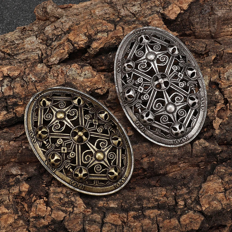 Vintage Scandinavian Shield Brooch Norse Mythology Celtic Metal Brooch