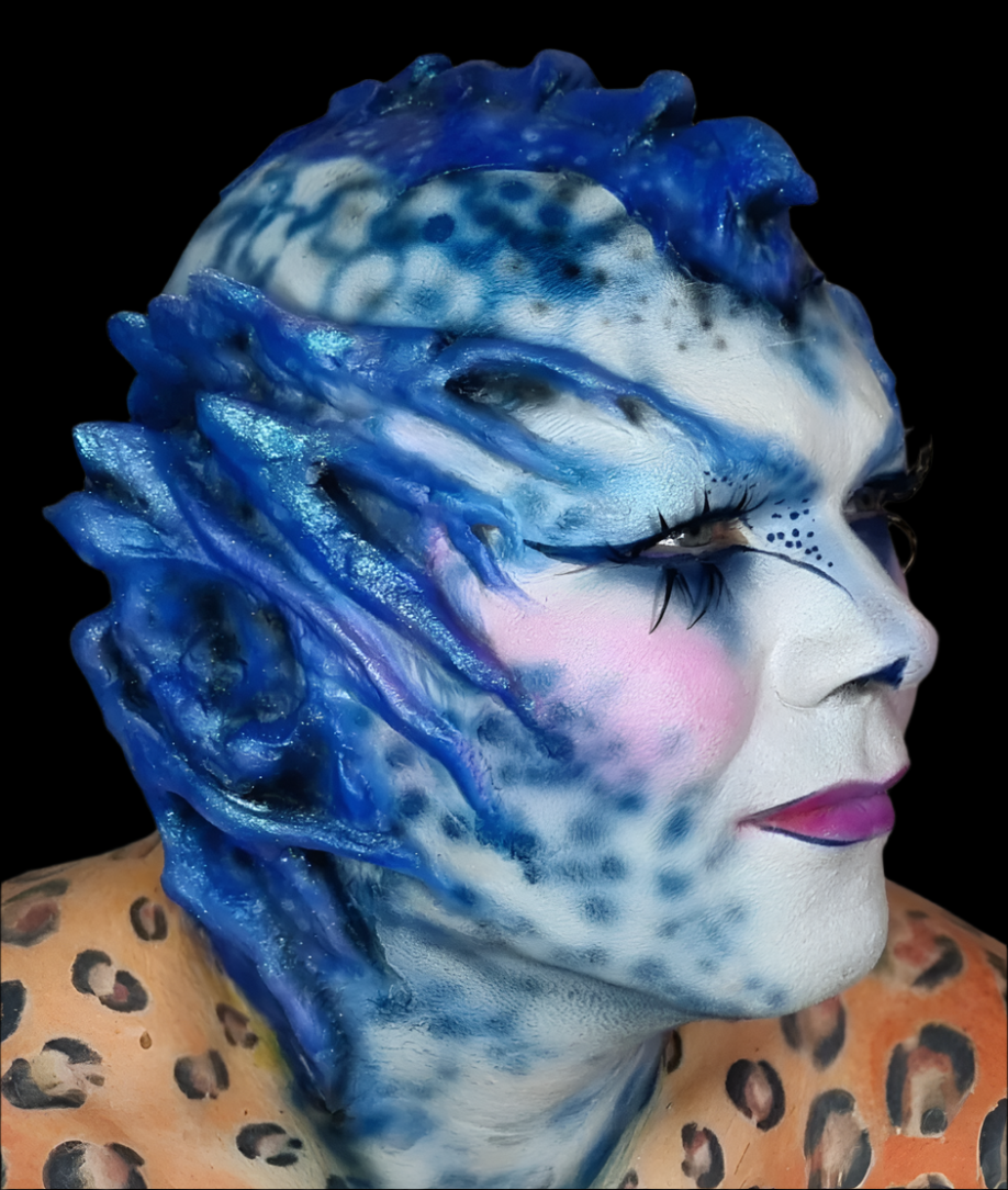 silicone alien head prosthetic