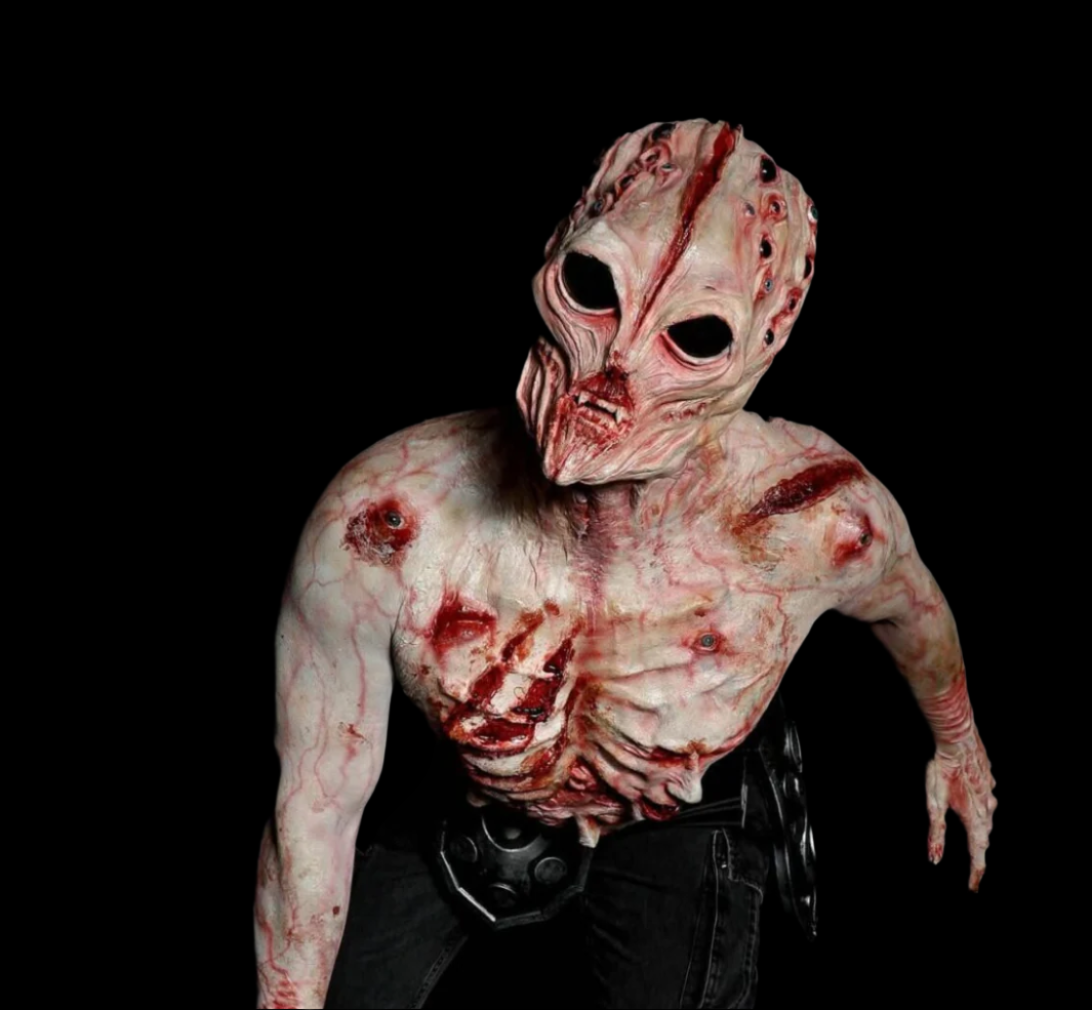 alien_face_prosthetic and cowl set for sale