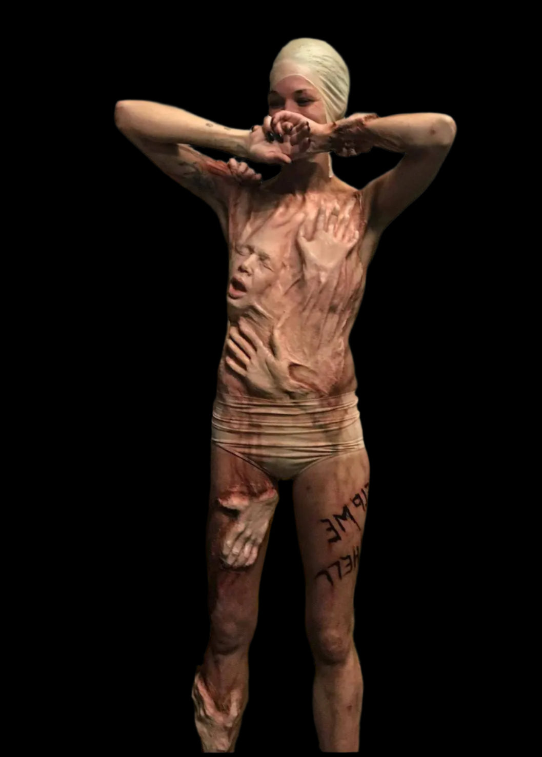 Body of Souls chest body latex prosthetic inspired by Ed Gein and Freddy Krueger for sale.