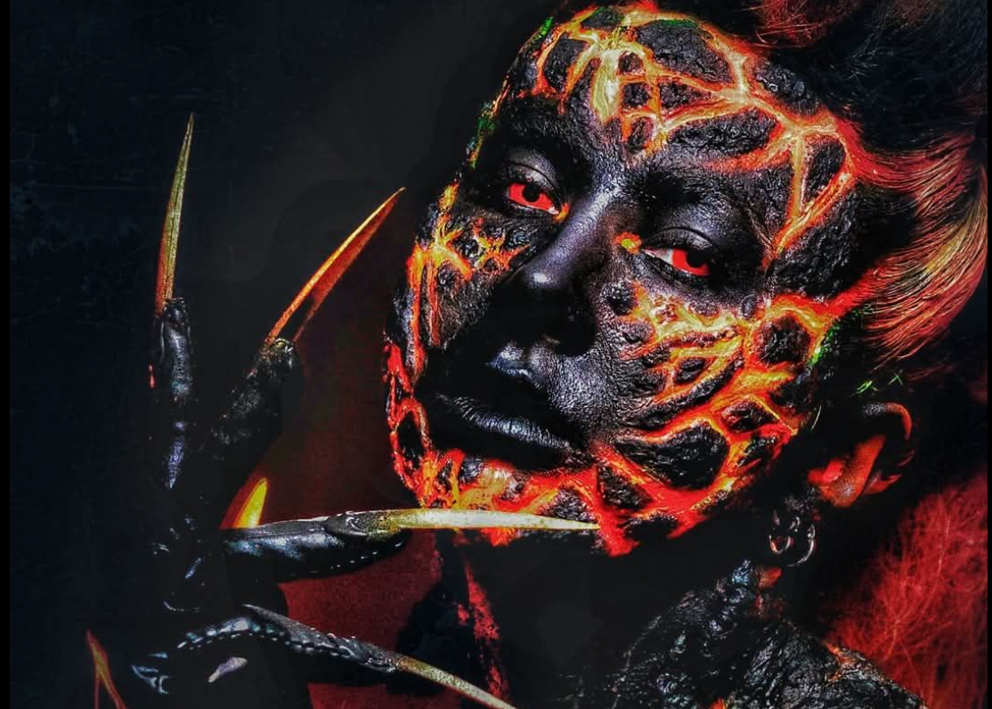 charcoal lava silicone face prosthetics