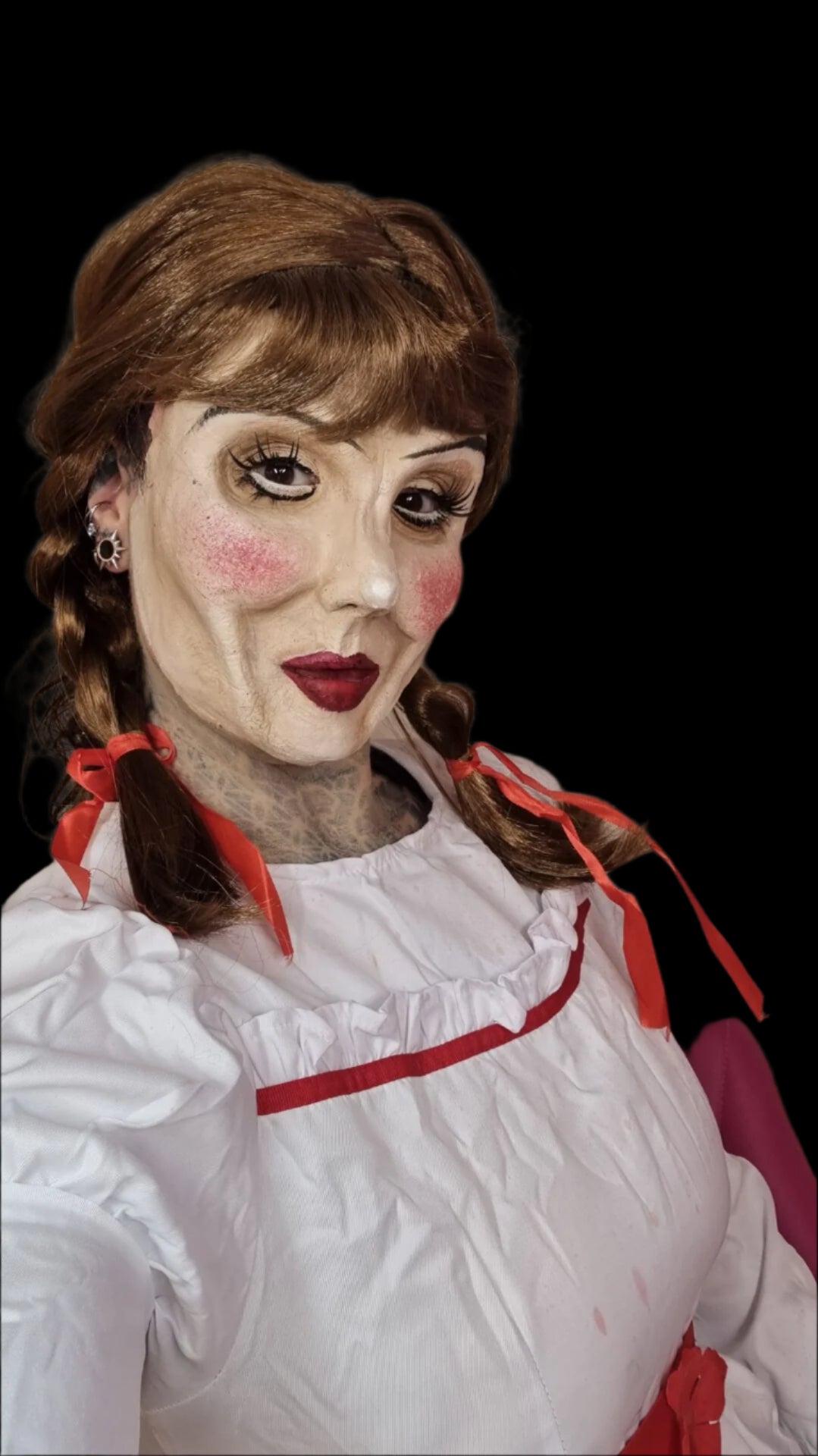 creepy doll face prosthetic