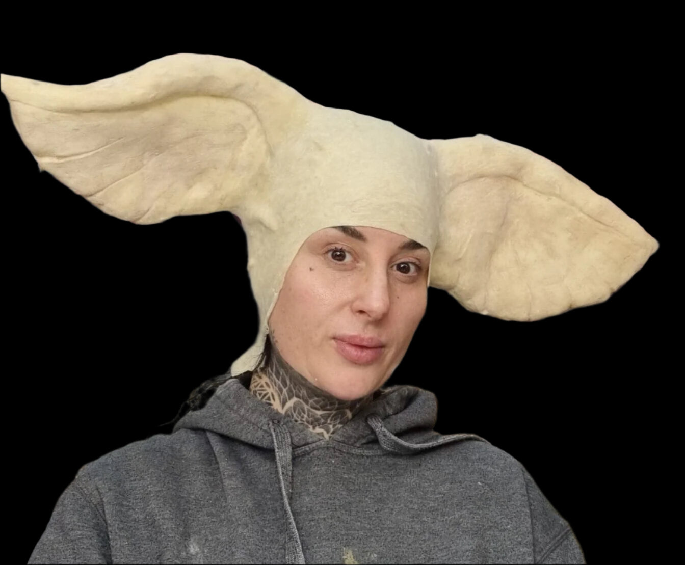 ears cap gremlin style large ears bal;d cap gremlins fancy dress costume for sale