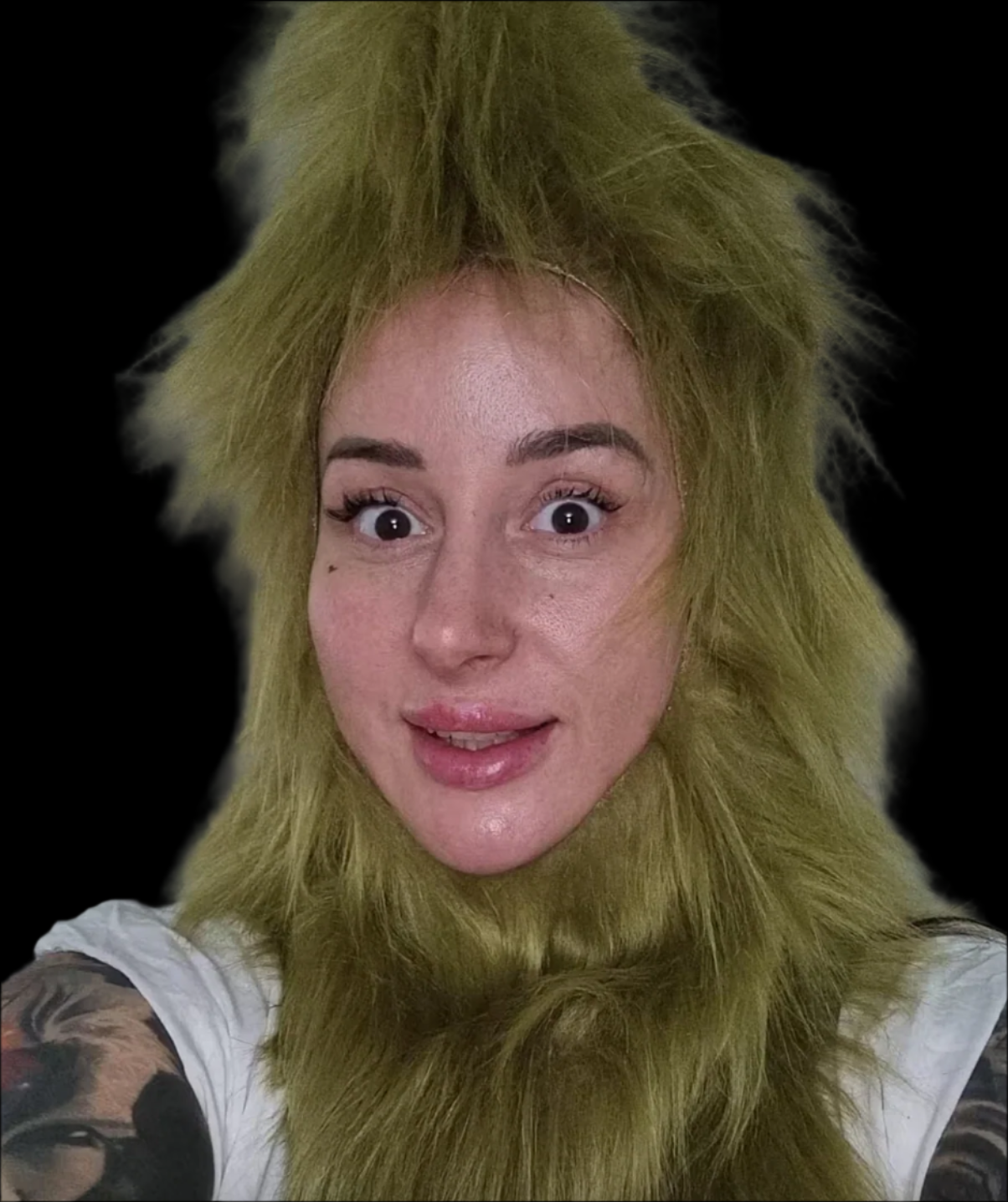 faux fur grinch hood