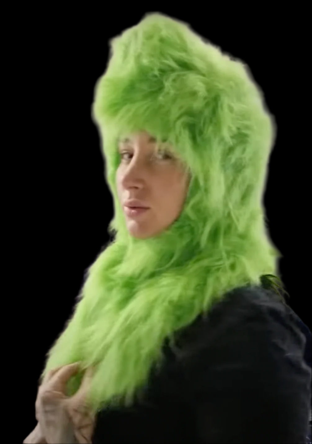 fur grinch hood