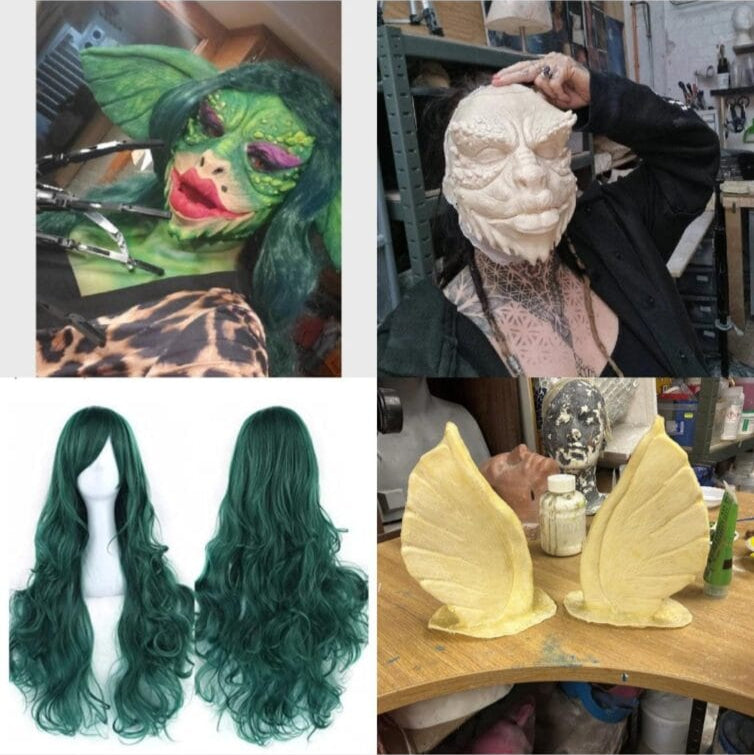 Greta Face Prosthetic and ear and wig set prosthetic fancy dress costume for cosplay