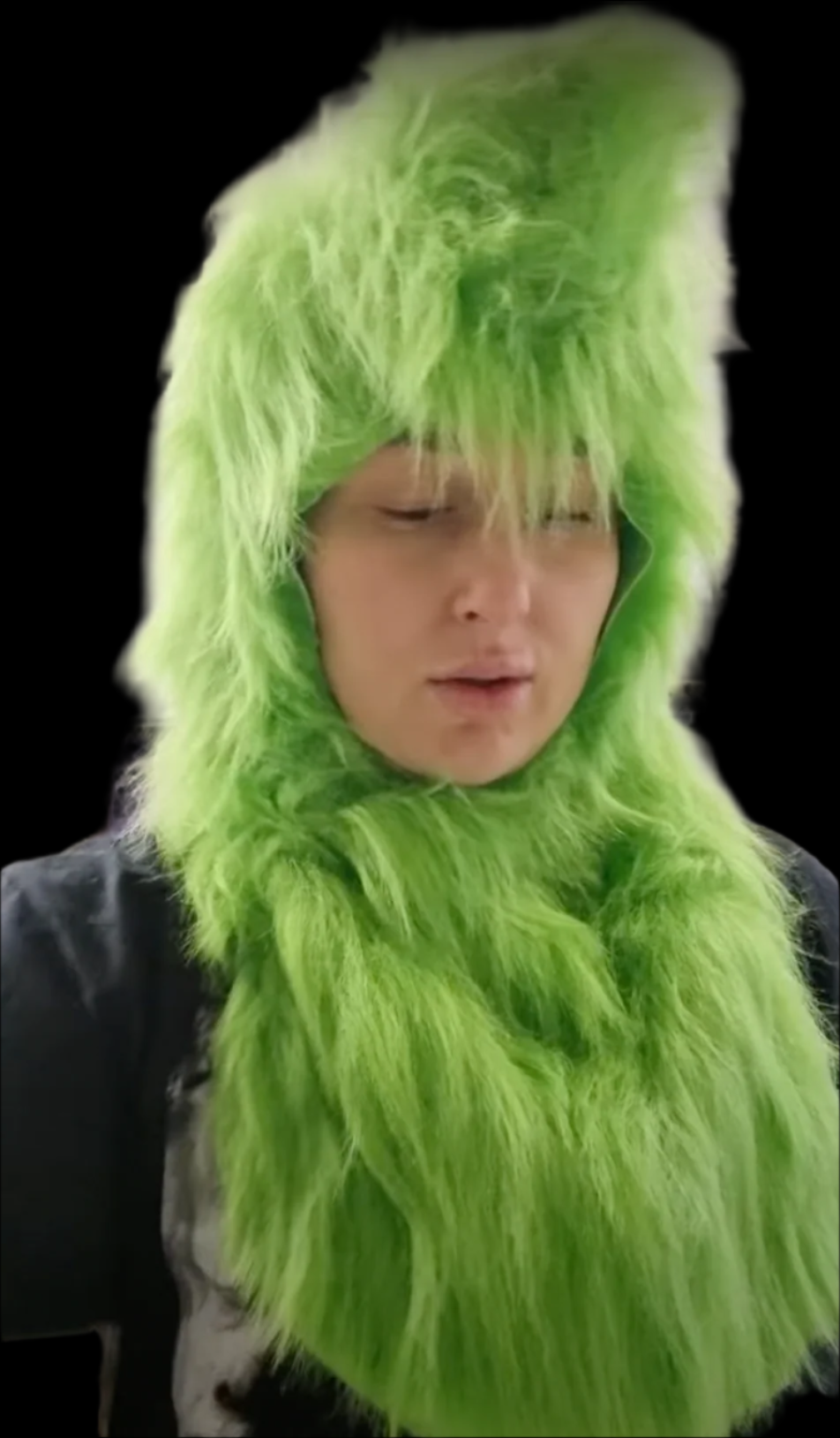 grinch hood lime green