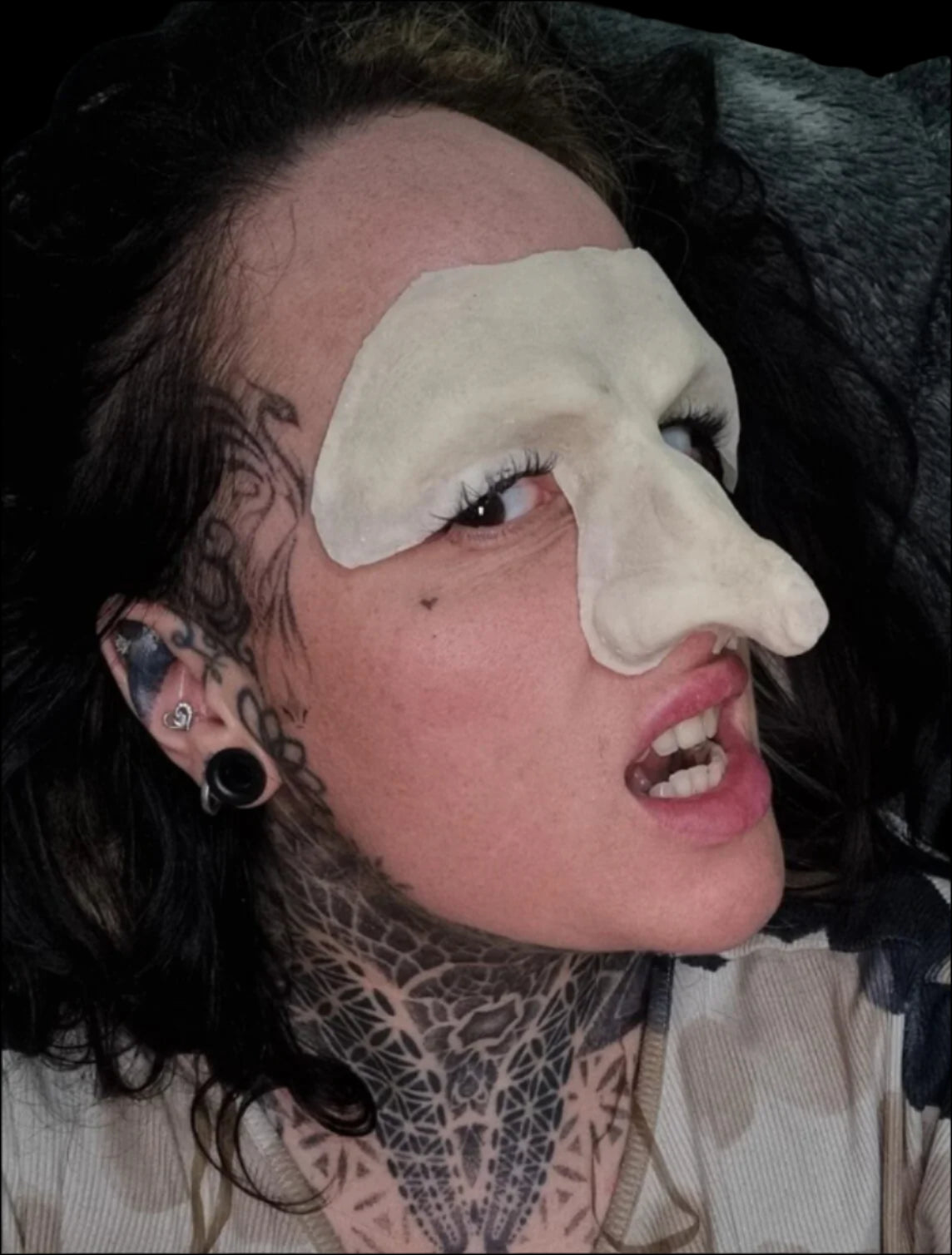 nun inspired nose/forehead rubber latex