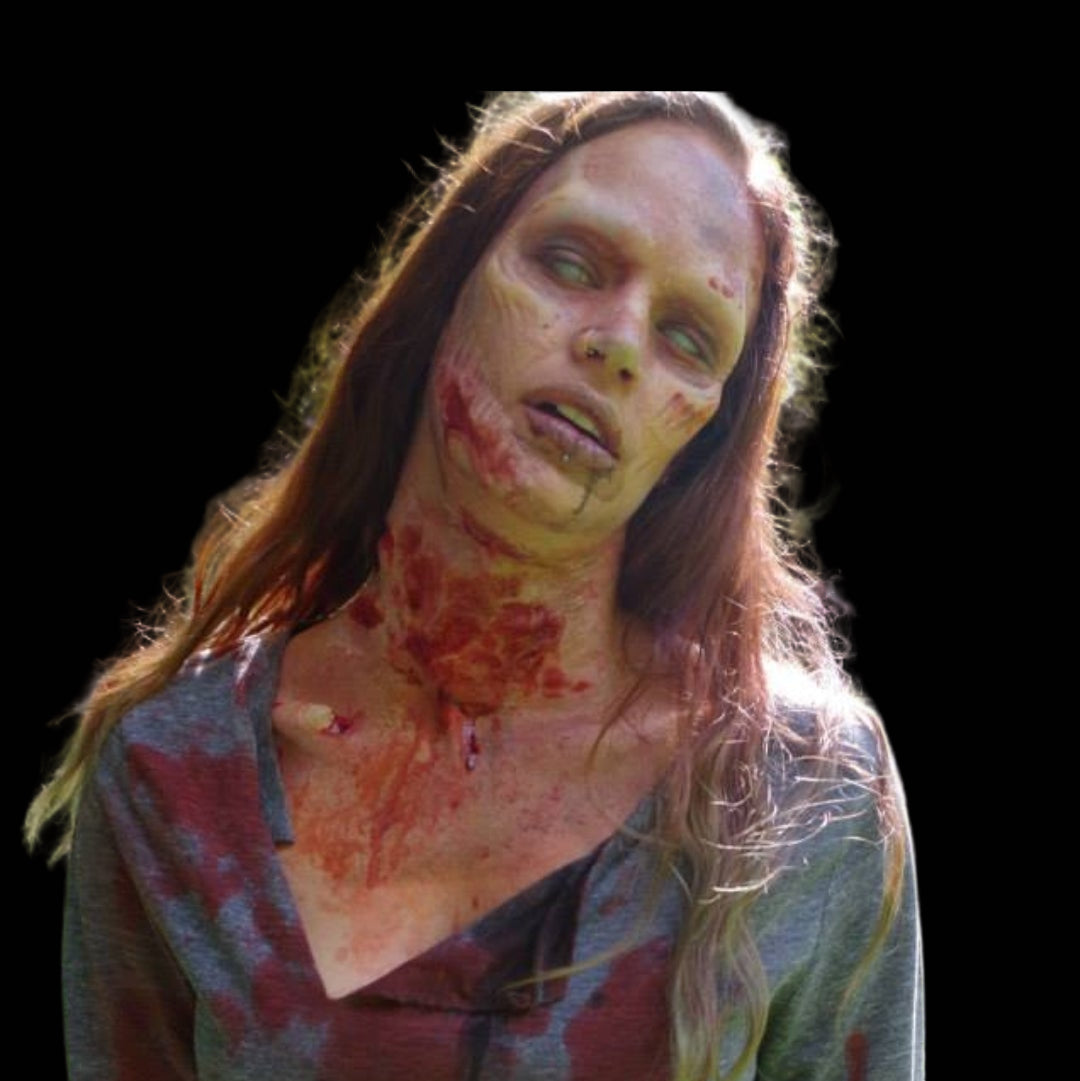 ZOMBIE brow and wound SET WITH NECK prosthetic