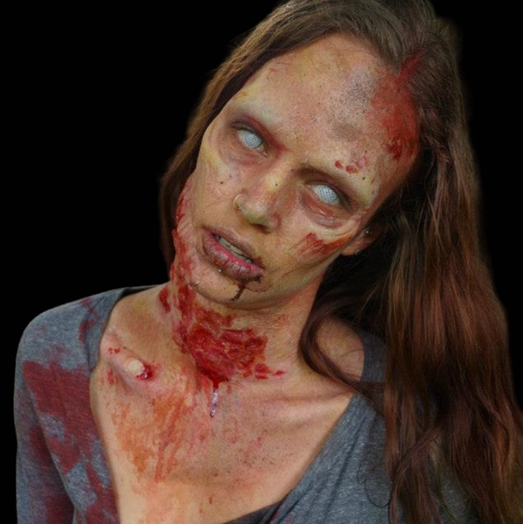 ZOMBIE brow and wound SET WITH NECK prosthetic