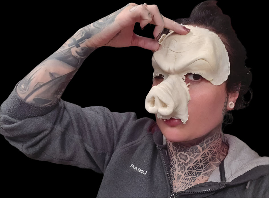 Pig face - nose and forehead