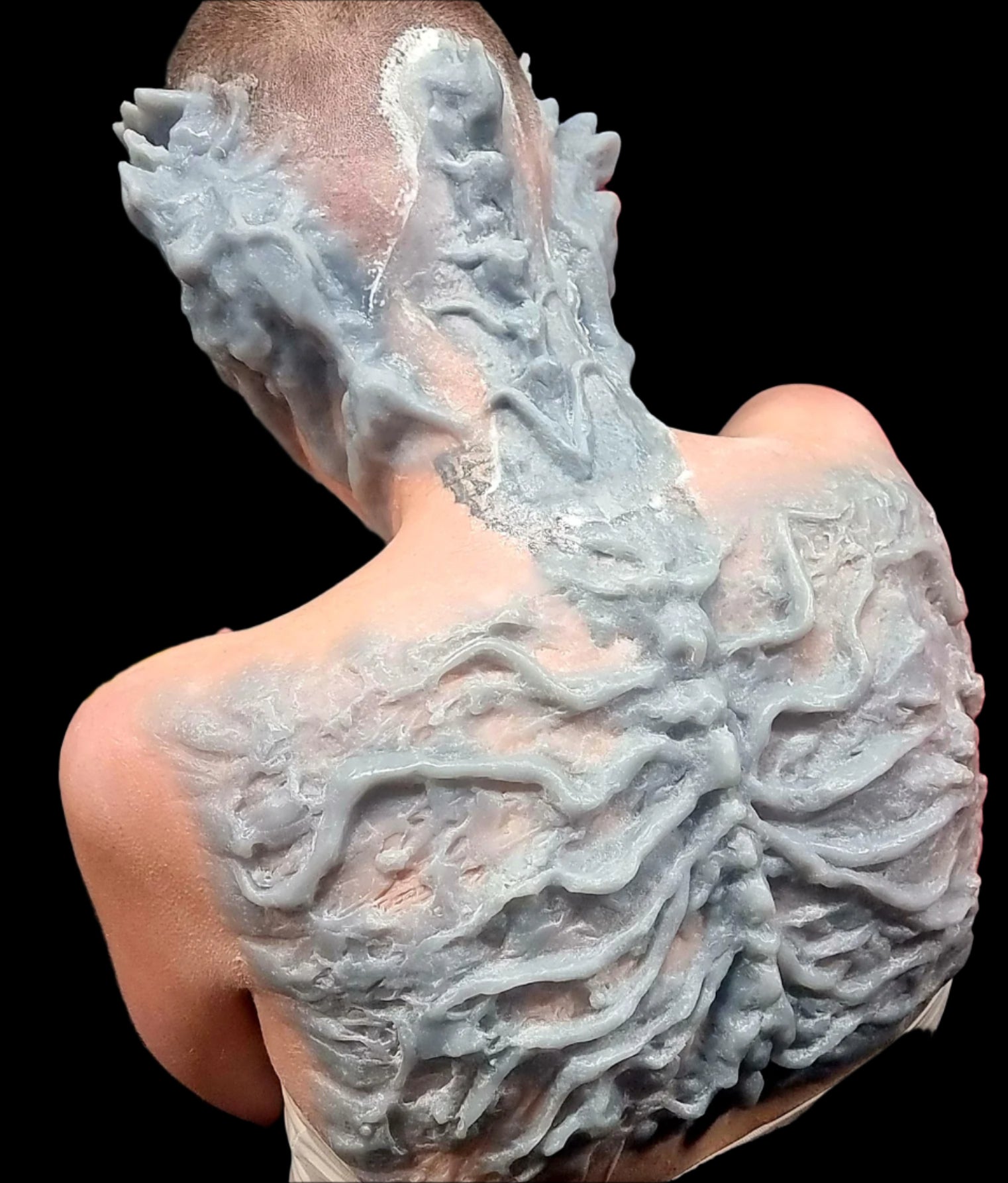 Woodland vein, Vecna, Stranger Things, back prosthetic spinal cord, alien, silicone.