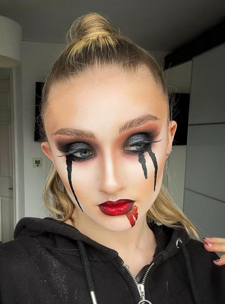 halloween glam hair and makeup artist kollective by kelly odell at ko studio leicestershire