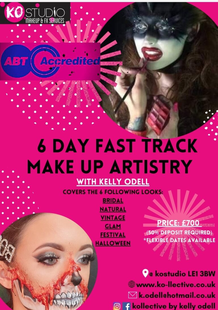 6 DAY CREATIVE MAKEUP ARTISTRY COURSE AT KO STUDIO LEICESTER MAKEUP ACADEMY 