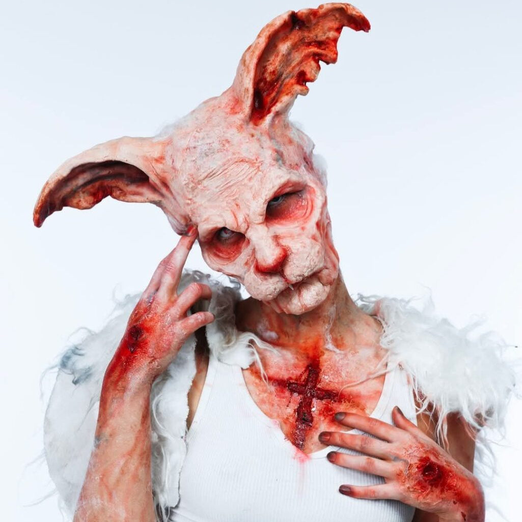 Bunny Rabbit Realistic prosthetic application by Leicester special effects makeup artist 