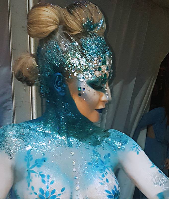 Full body paint design by creative makeup artist Leicester