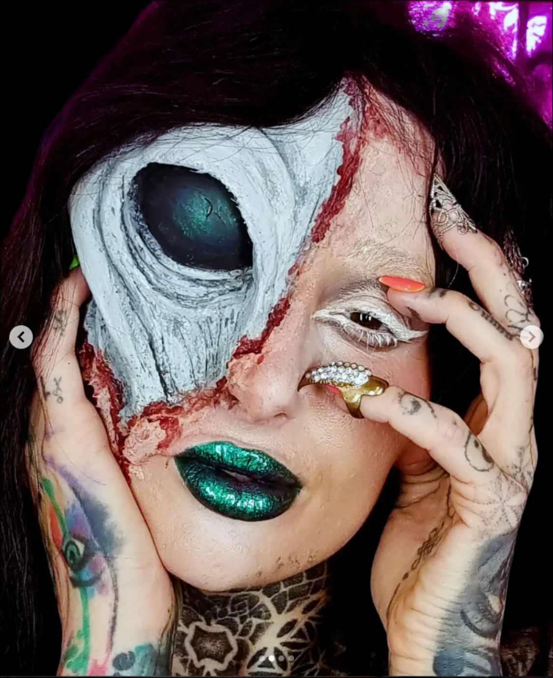 Half face alien latex prosthetic 
