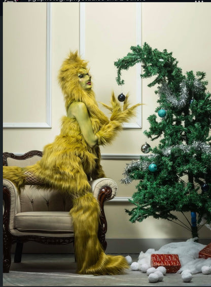 FULL FEMALE GRINCH FUR COSTUME SET