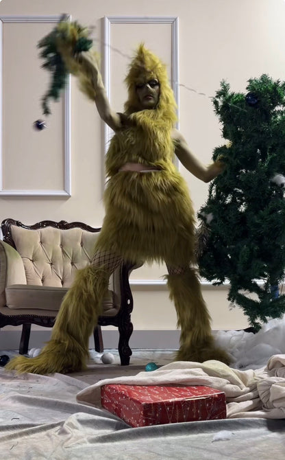 FULL FEMALE GRINCH FUR COSTUME SET