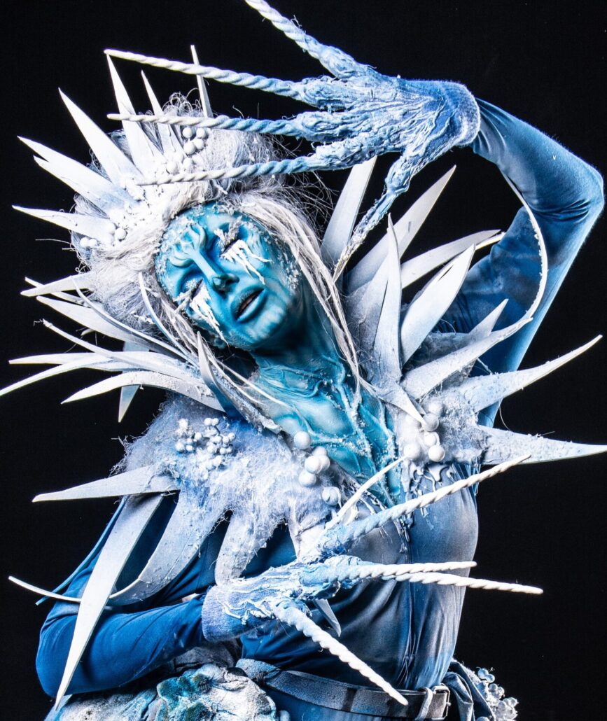 Ice Queen Realistic prosthetic application by Leicester special effects makeup artist