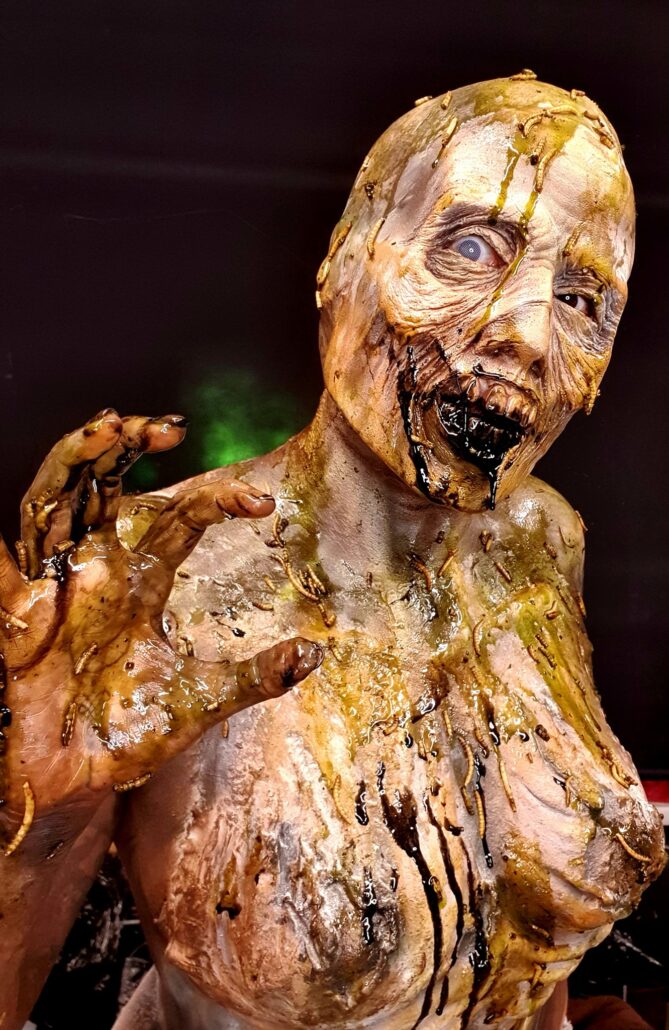 Mummified Realistic prosthetic application by Leicester special effects makeup artist