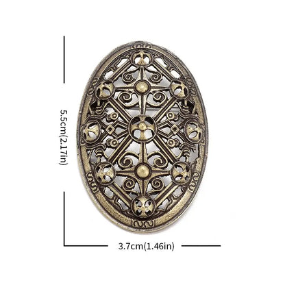 Vintage Scandinavian Shield Brooch Norse Mythology Celtic Metal Brooch