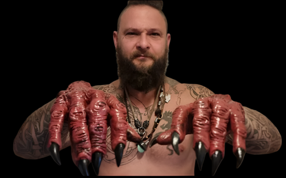 red rubber demon hands