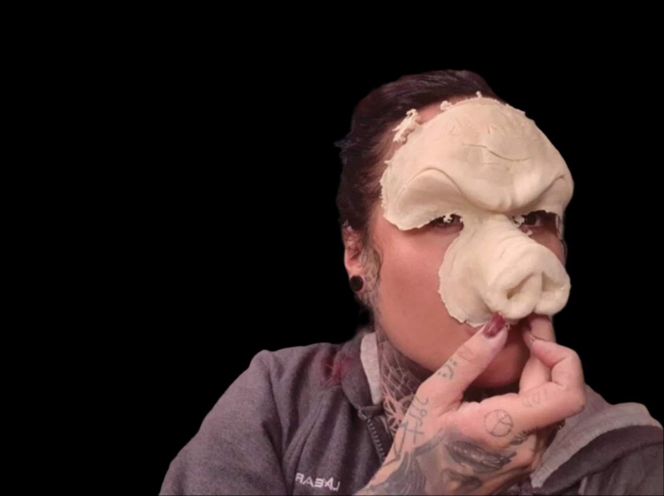 pig nose and forehead prosthetic 