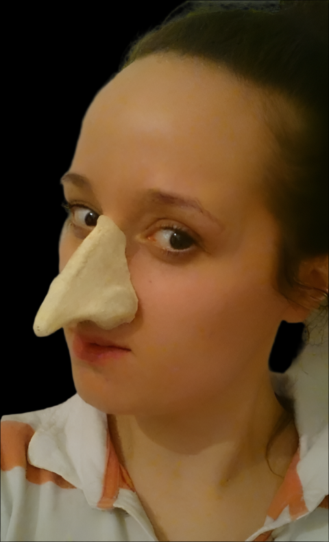 Pointy penguin man nose latex prosthetic 