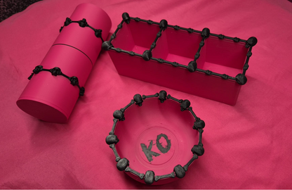 pink and black skull and bone accessories bundle 