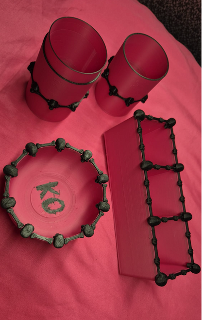 gothic pink and black accessories bundle 