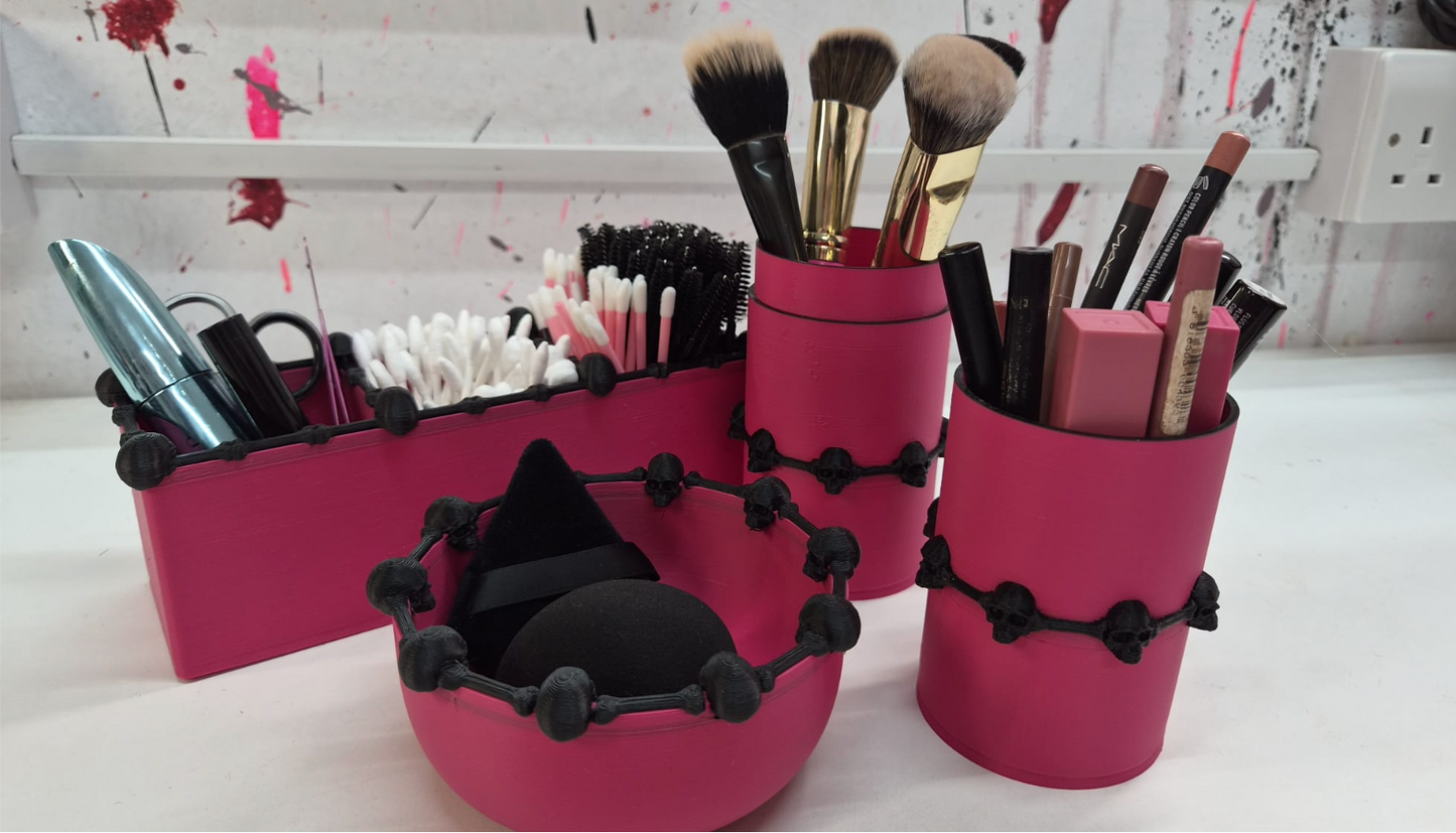 gothic skull and bone makeup accessories bundle  