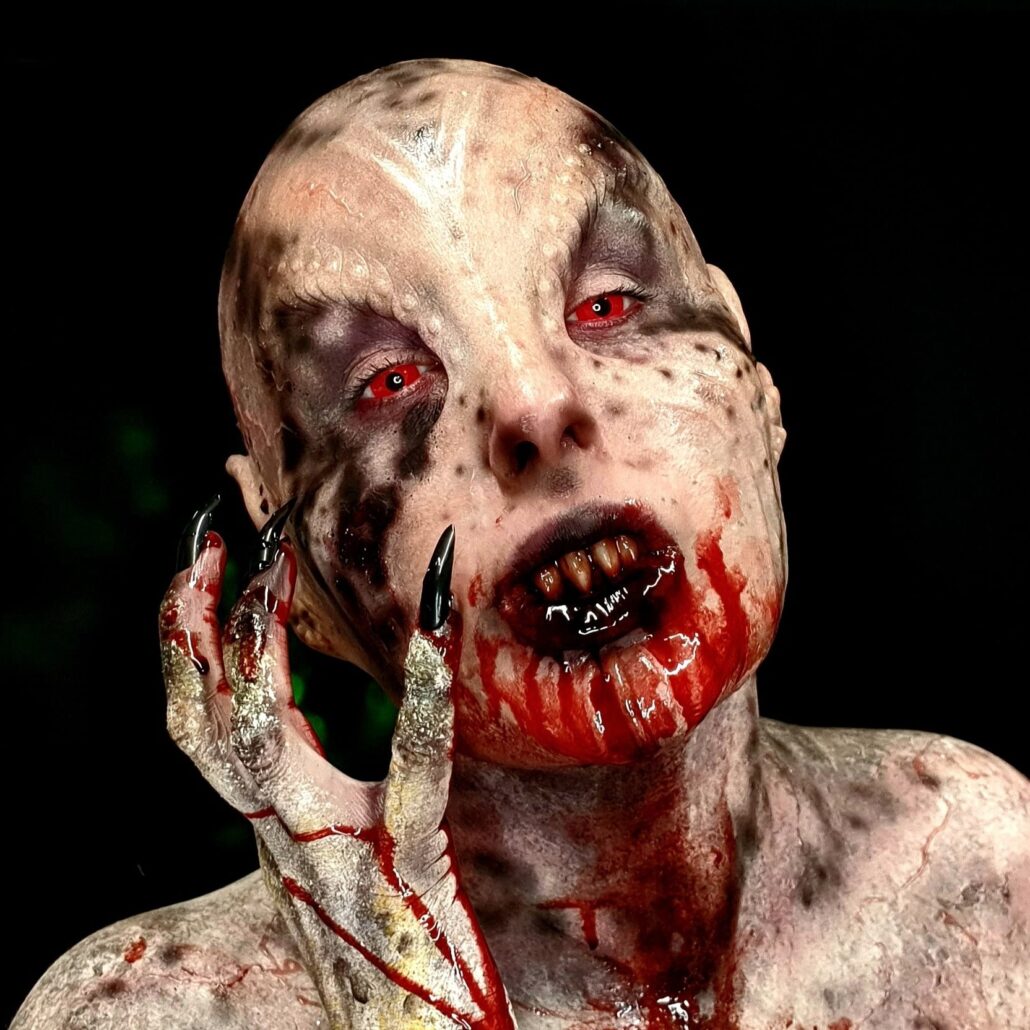 Alien  special effects makeup look prosthetics artist Leicester 