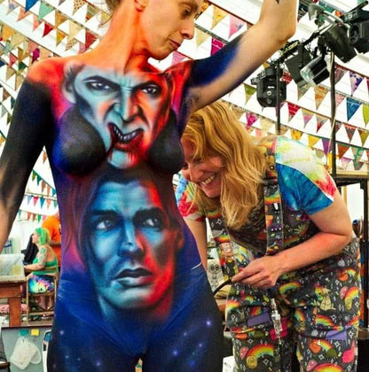 body paint work shop with sarah smith and kelly odell at Leicester studio ko studio 