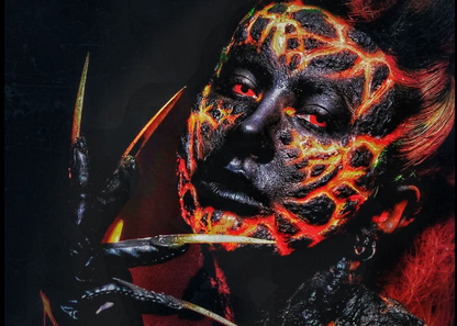 charcoal lava silicone face prosthetics