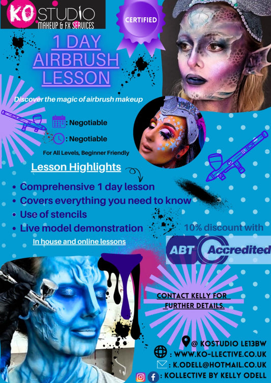 One day airbrush lesson for makeup and fx artists leicester
