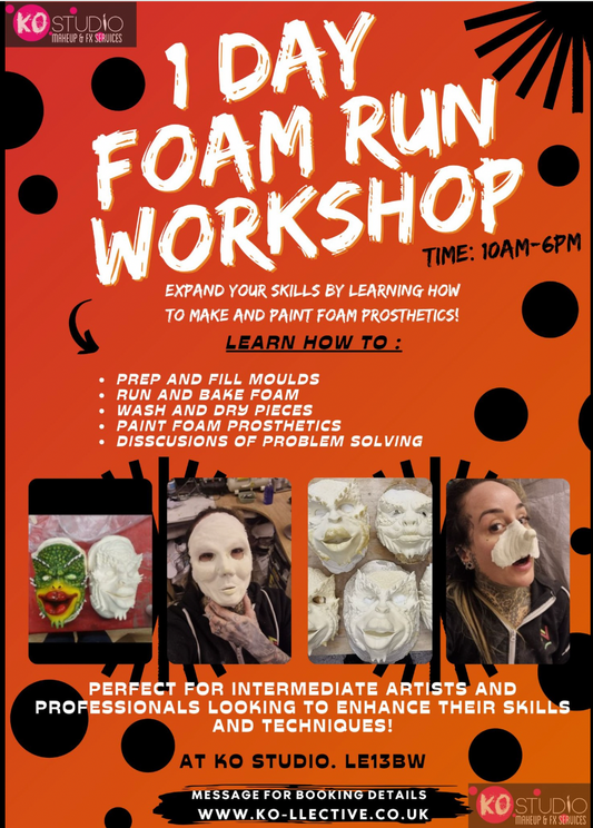 foam latex running wokshop at ko studio makeup academy Leicester
