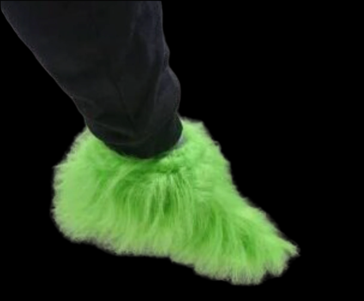  green grinch fur shoe covers 