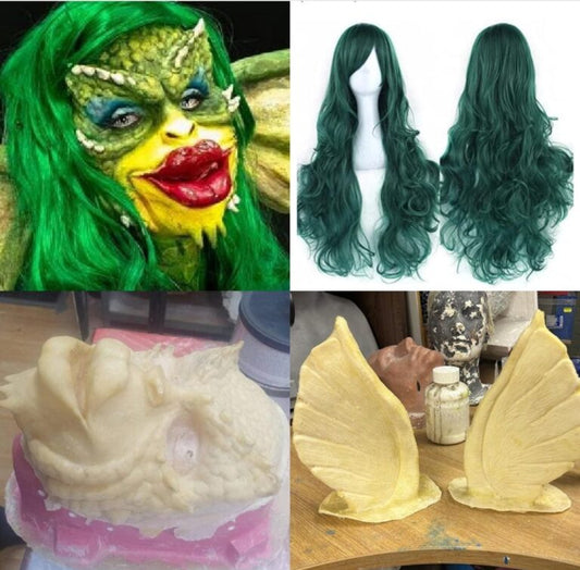  Greta Face Prosthetic and ear and wig set prosthetic fancy dress costume for cosplay