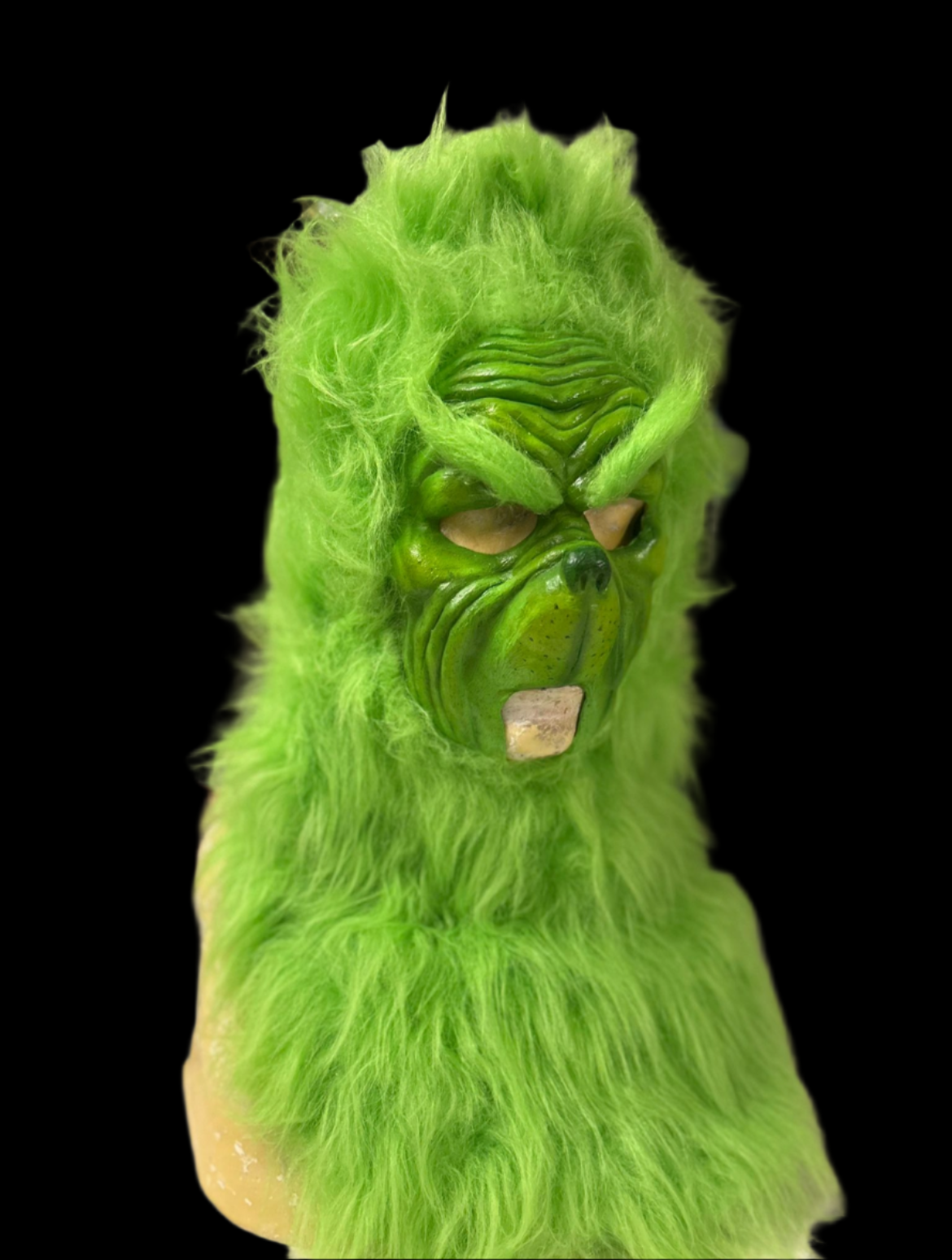 grinch pull over latex mask lime green 