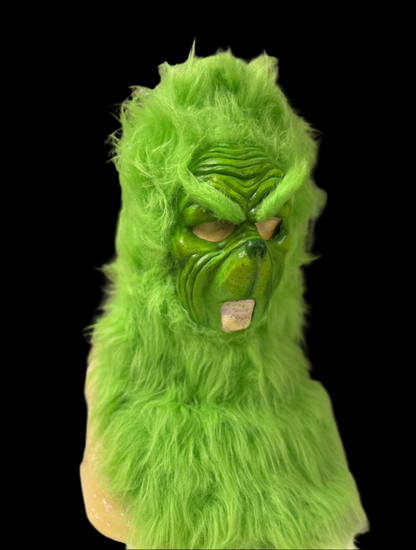 grinch pull over latex mask lime green 
