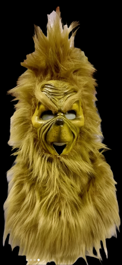 grinch pull over latex mask olive green 