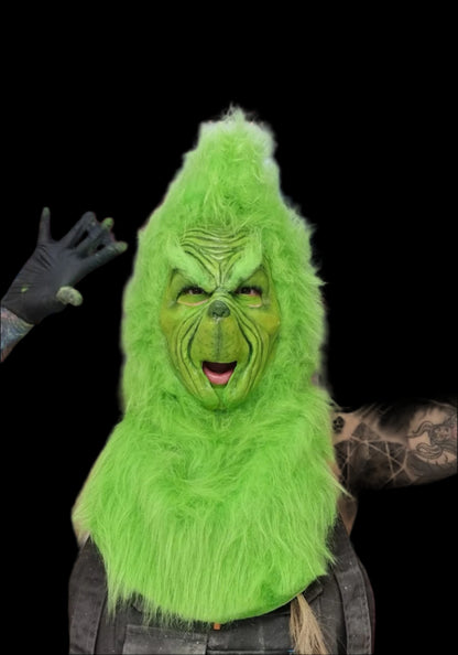 grinch pull over mask lime green 