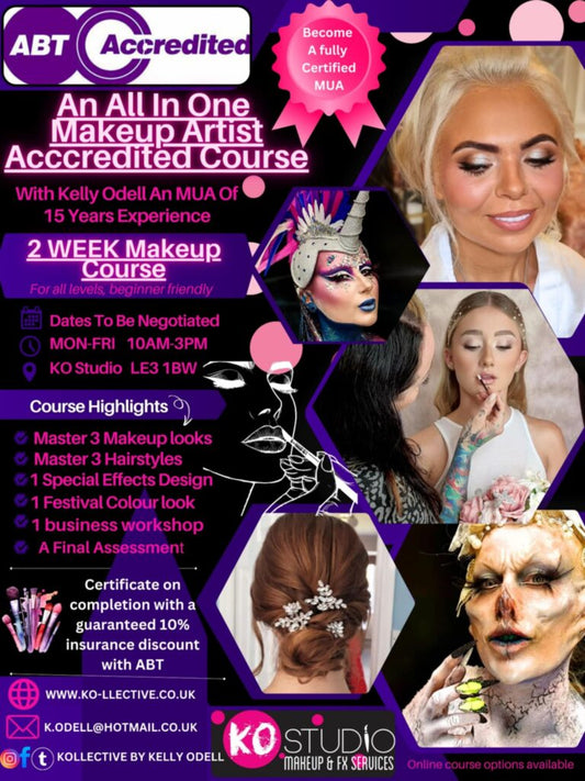 All in one Makeup artistry accredited course with business unit, makeup, fx and hair