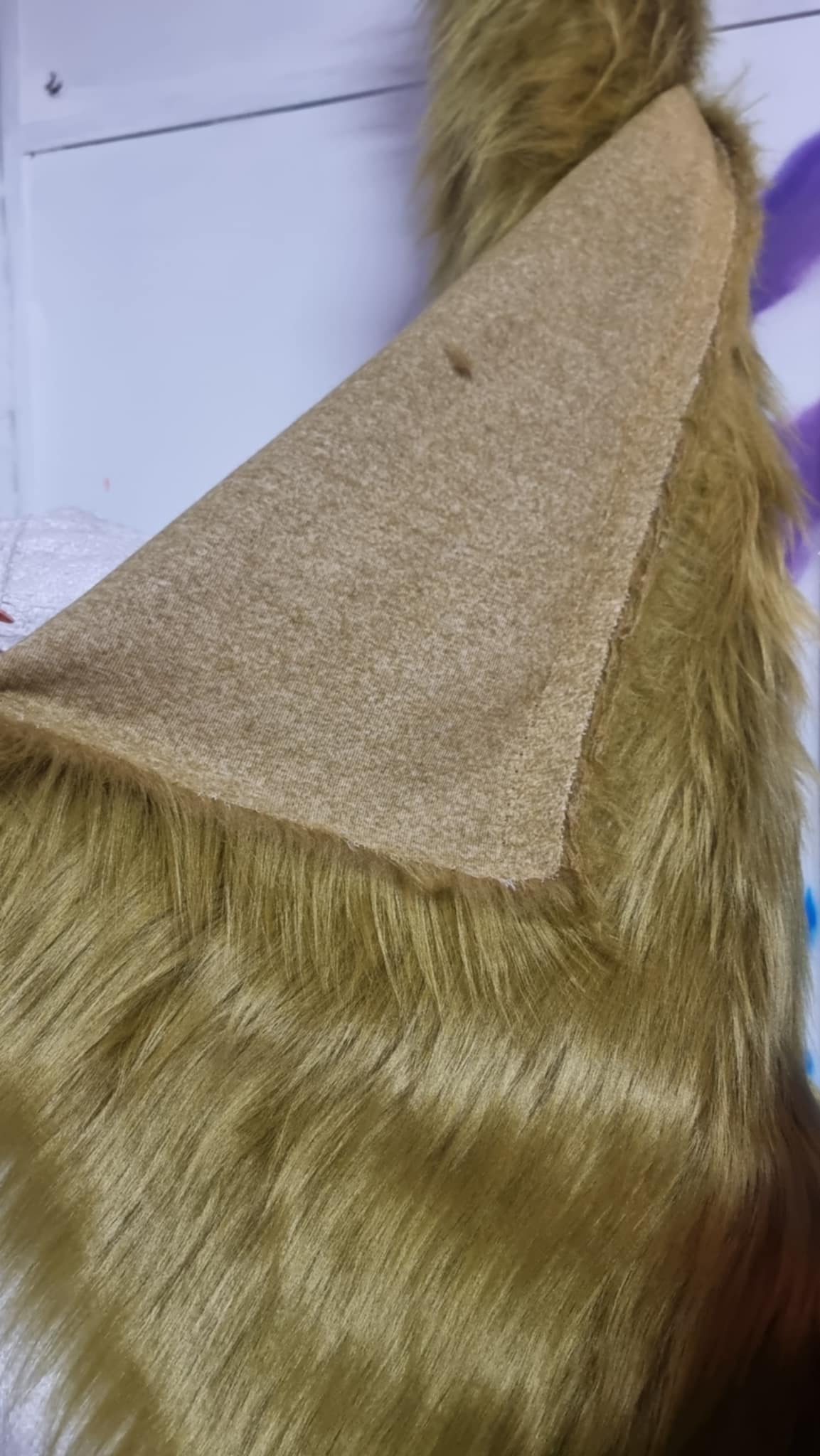 OLIVE GREEN LONG HAIR FAUX FUR