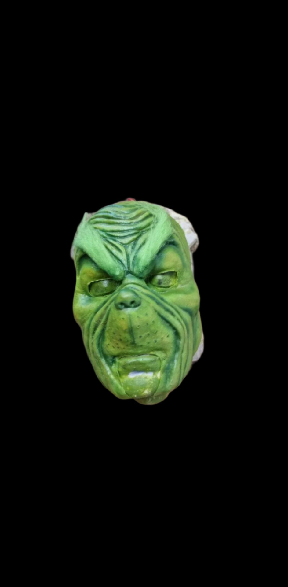 lime green large grinch face 