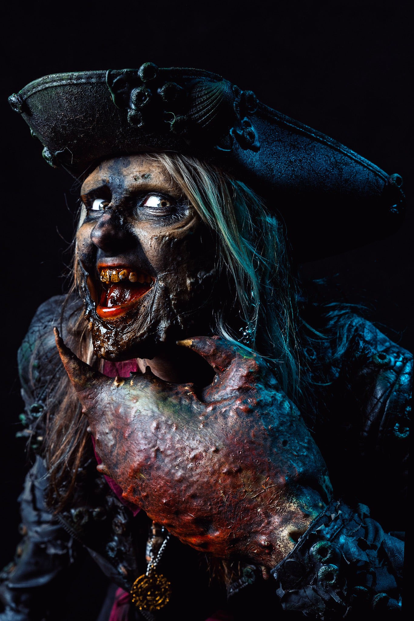pirate prosthetics character makeup applied by makeup artist kelly odell kollective at ko studio